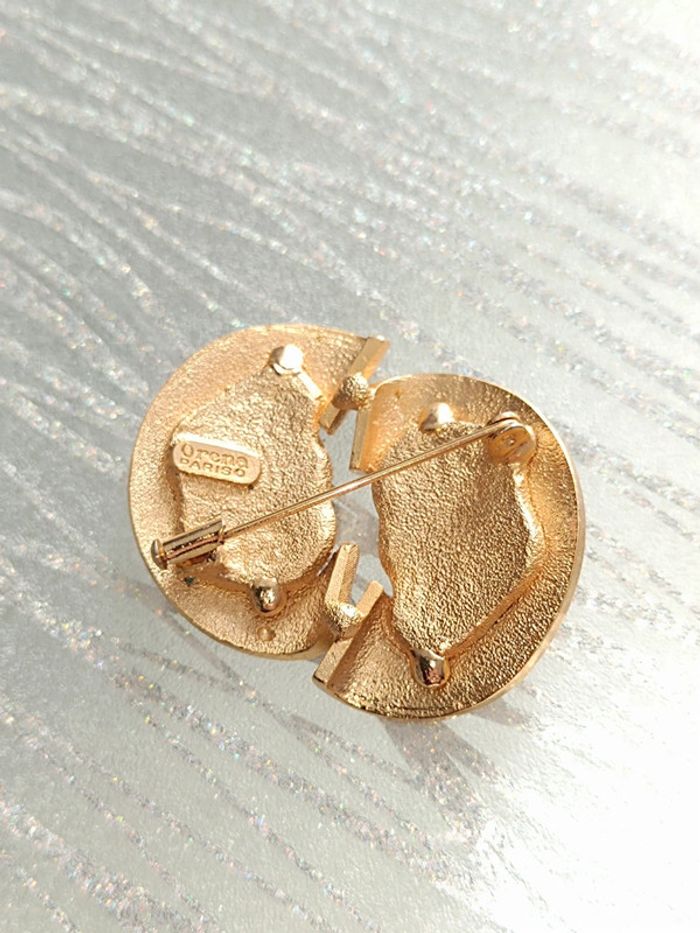 Broche vintage plaqué or 🤎 Rare🤎 Orena Pariso - photo numéro 2