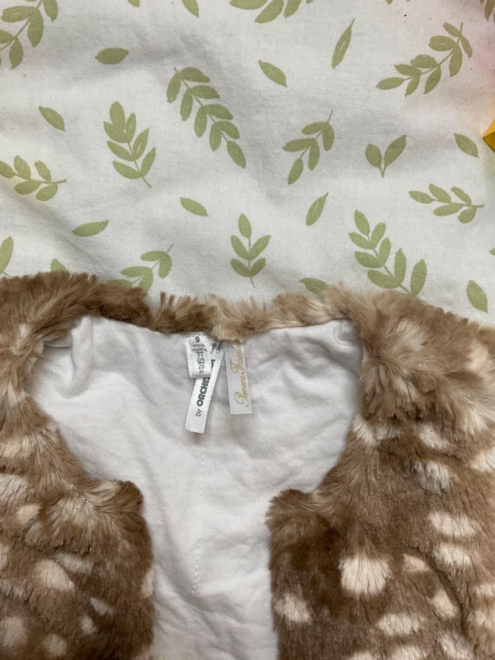 gilet sans manches en fourrure beige 9 mois orchestra - photo numéro 3