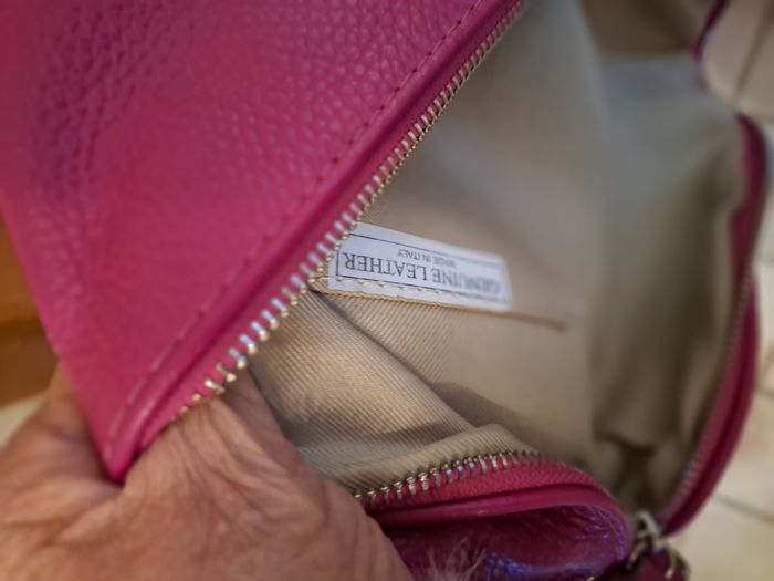 sac banane en cuir fuchsia - photo numéro 4