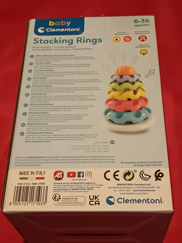 Jouet 1er âge - Tour des anneaux à empiler - Clementoni Baby-Neuf - photo numéro 2
