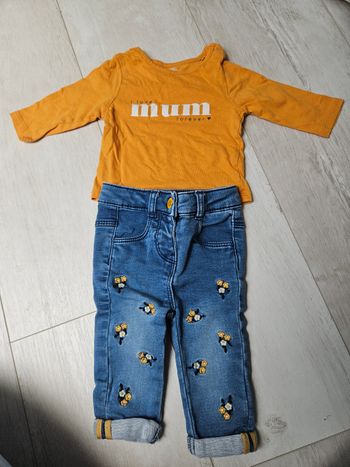 Ensemble jean +haut manche longue