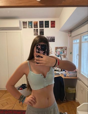 Crop top bleu turquoise