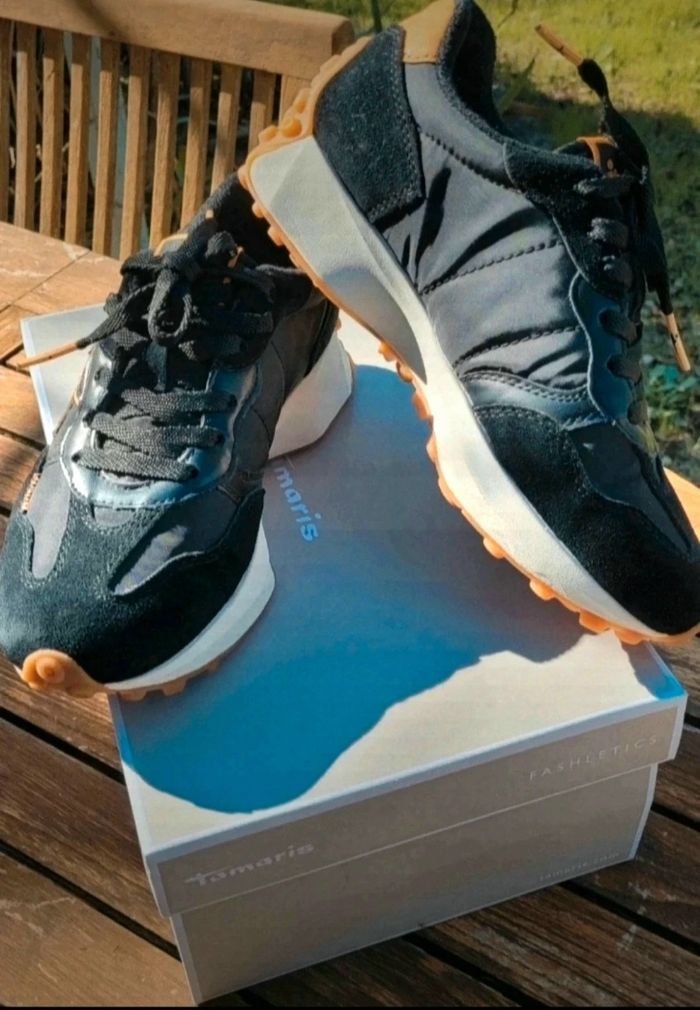 Baskets Tamaris noir/orange - photo numéro 4