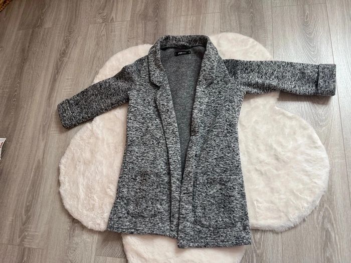 Gilet épais style Blazer gris chiné femme S