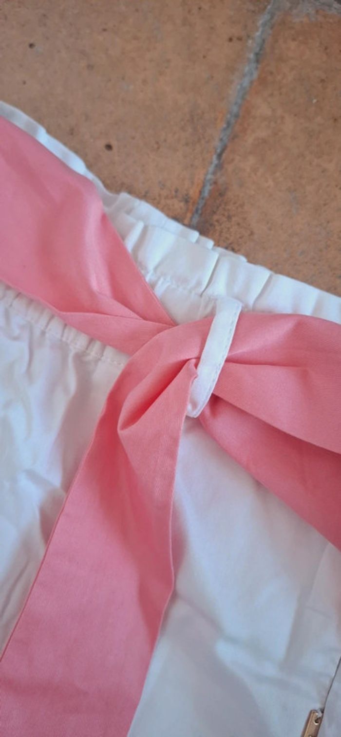 Short fille LIU JO blanc – Détail nœud rose en soie Neuf 🩷 - photo numéro 3