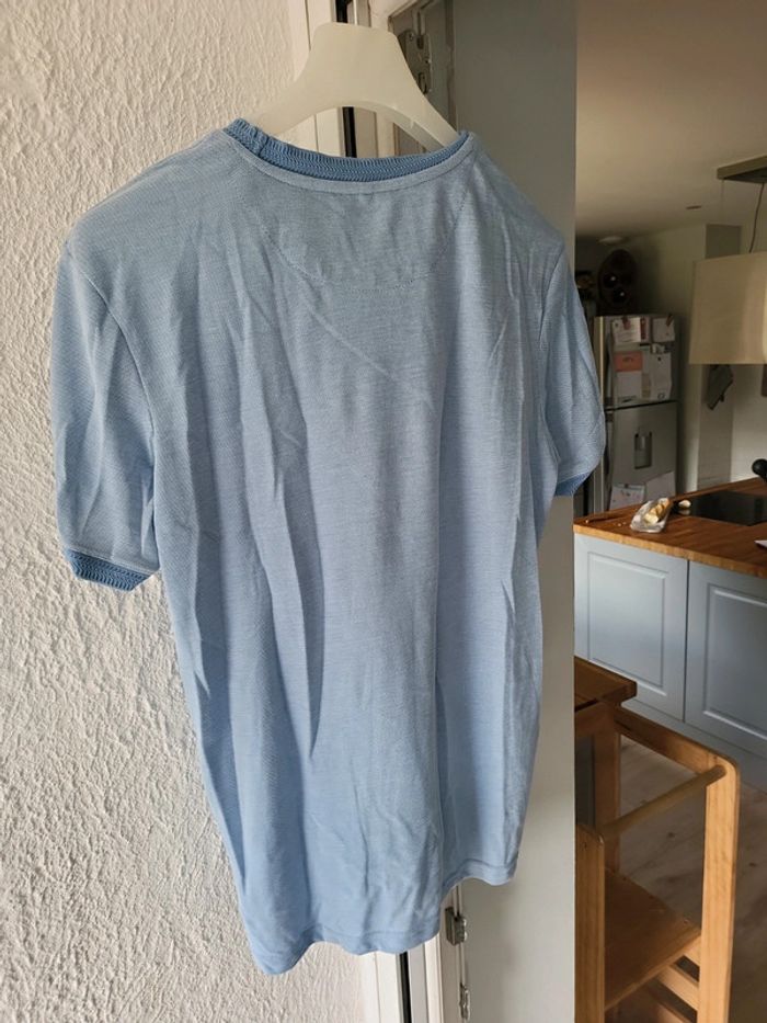 T-shirt bleu clair tissu polo L - photo numéro 7