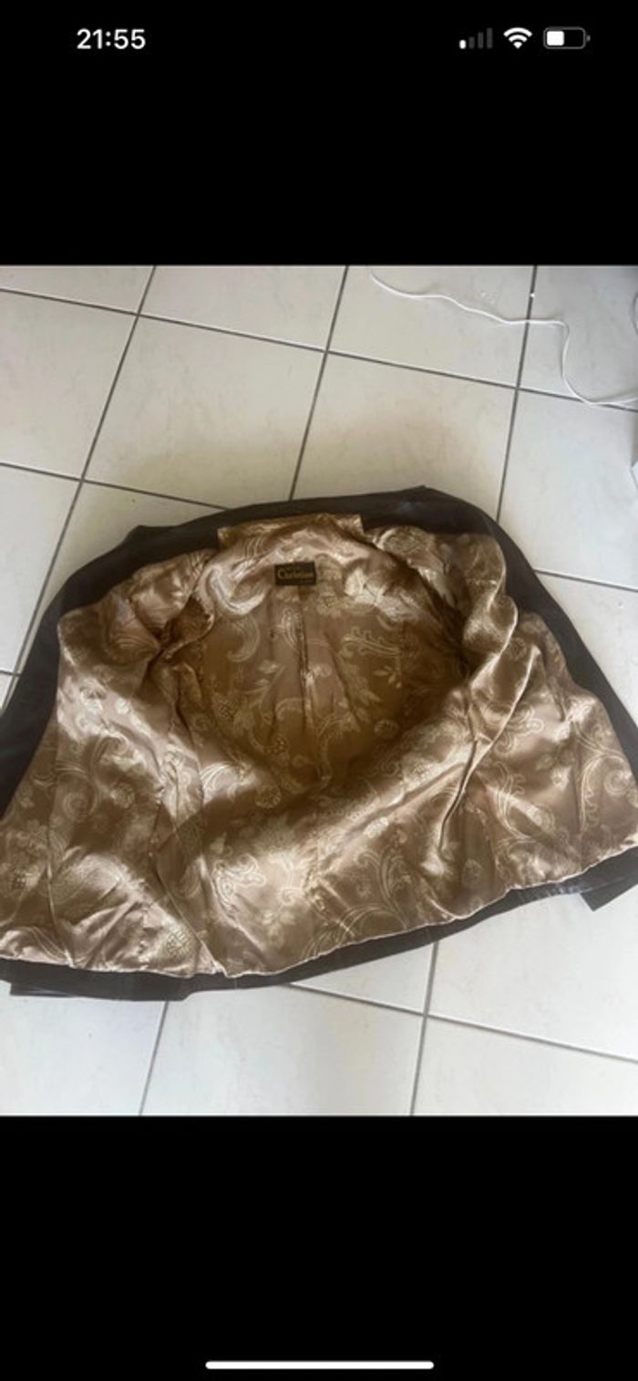 Blazer en cuir véritable vintage modas Christina taille 38 - photo numéro 5