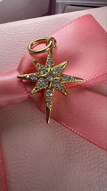 Charm jolie étoile polaire dorée rempli de strass 