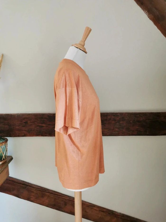 T-shirt marron orangé - photo numéro 5