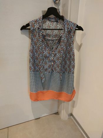 Débardeur fluide marine/orange fluo