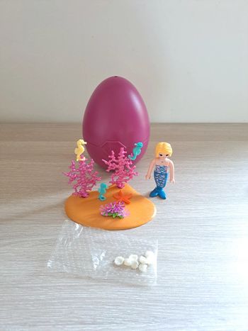 Playmobil 4946 complet playmobil oeuf de paque sirène avec hippocampes