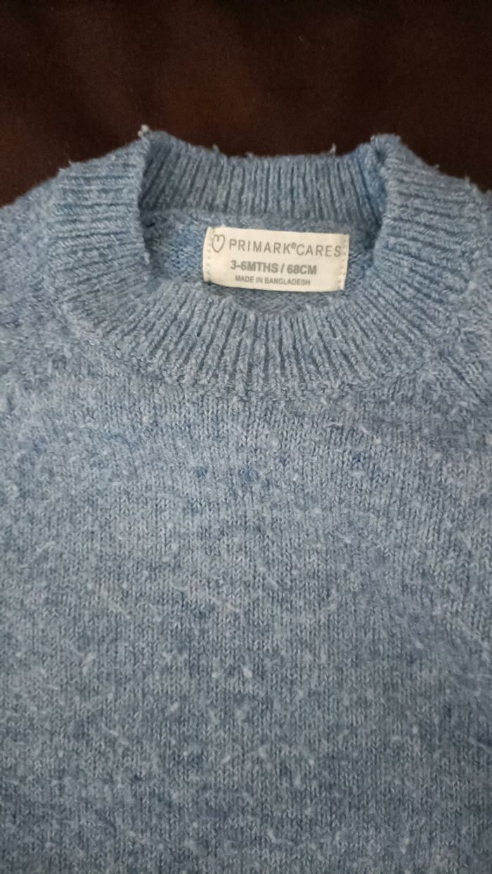 Pull bleu bébé 3-6 mois - photo numéro 2