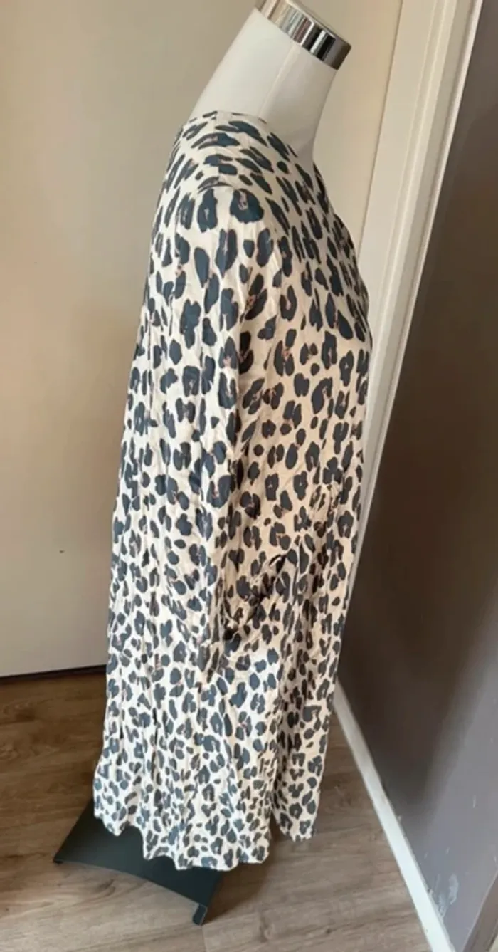 La fée Maraboutée robe longue été Oversize imprimée, tacheté léopard femme, taille 38 - photo numéro 6
