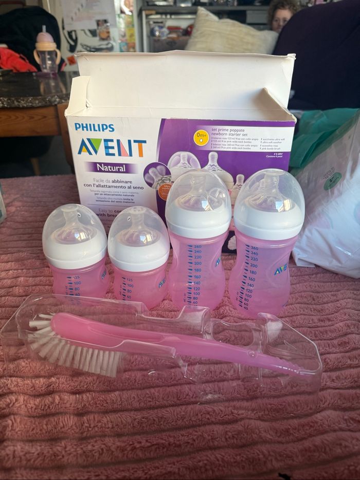 Biberon AVENT Rose plastique pack starter 0mois - photo numéro 2