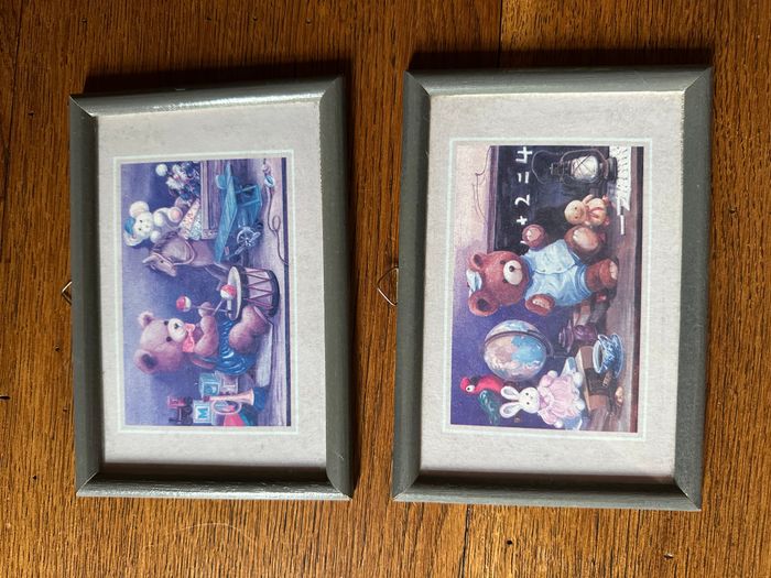 4 cadres en bois motifs Petit Ours - photo numéro 3