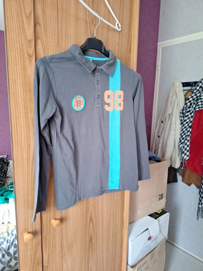 Polo manches longues gris