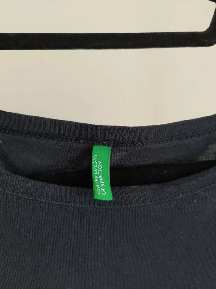 Benetton Lot de 2 t-shirt manches 3/4 marine et blanc M - photo numéro 3