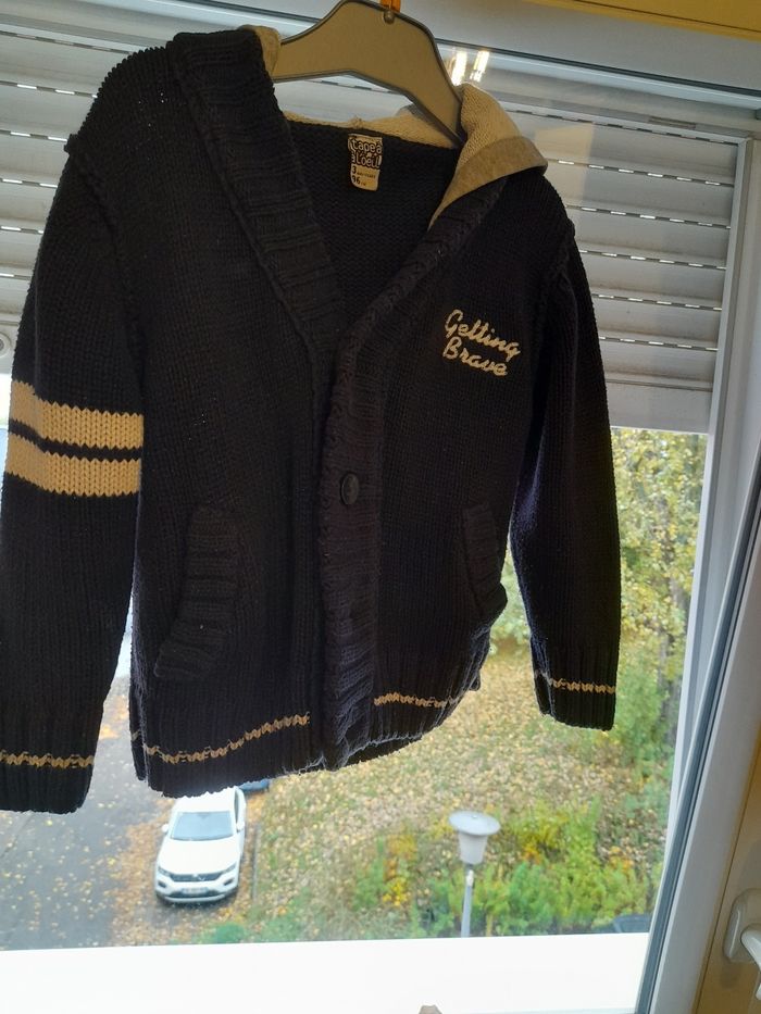 Gilet avec capuche garçon  3 ans