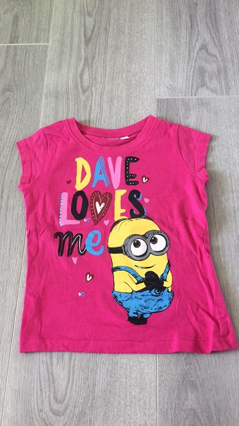 T-shirt les minions fille 3 ans