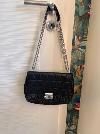 Sac à main cuir noir Mickael kors