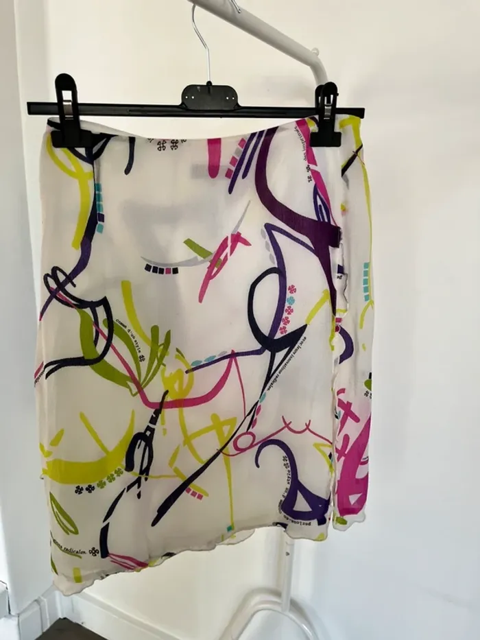 Jupe courte blanc multicolore Christian Lacroix - photo numéro 2