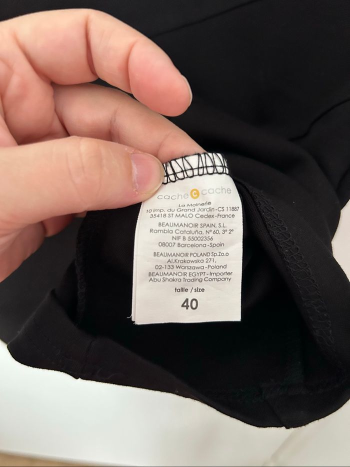 Petite robe noire moulante épaisse décolleté Cache Cache 40 - photo numéro 4