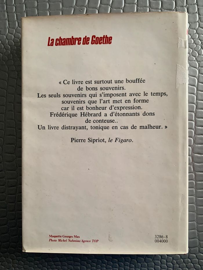 Livre : La chambre de Goethe de Frédérique Hebrard - photo numéro 2