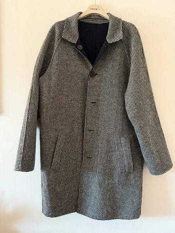 Manteau en laine réversible noir et blanc Jules