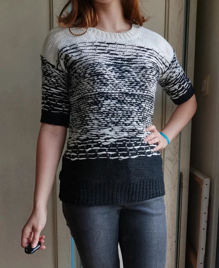 Pull laine noir et blanc Suncoo - photo numéro 3