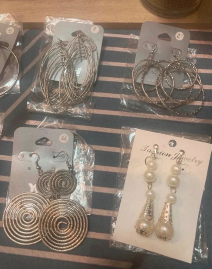 6 paires de boucles d’oreille - métal léger - photo numéro 4