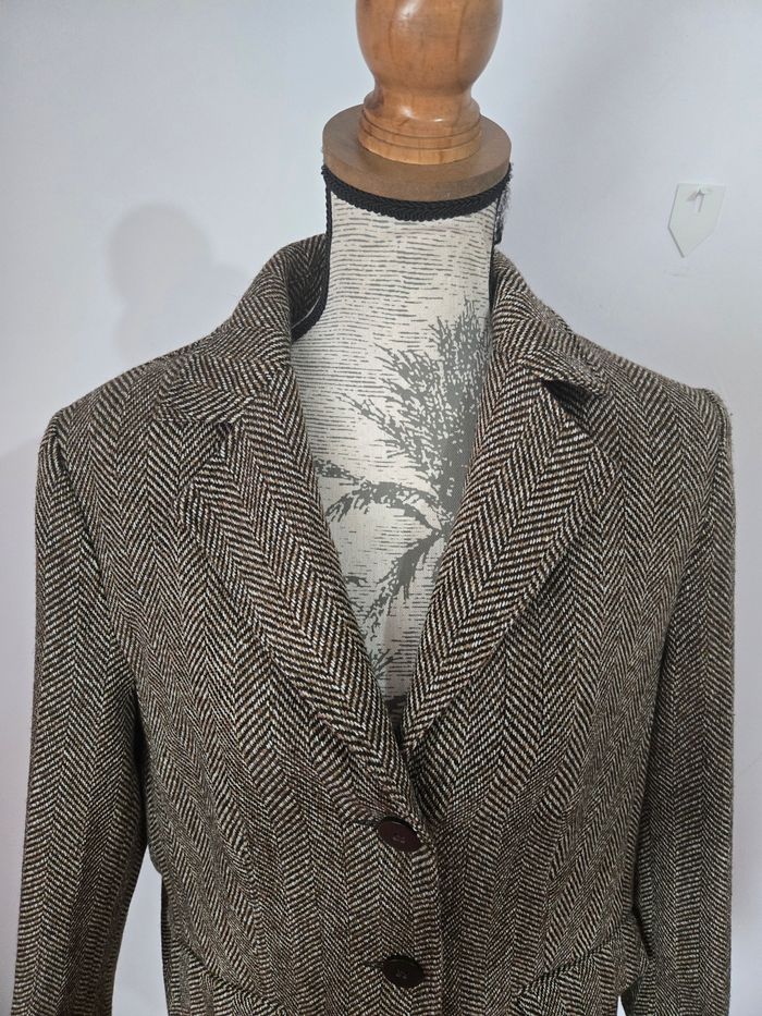 ✨ Blazer vintage en tweed à chevrons – Élégance intemporelle ✨ - photo numéro 4