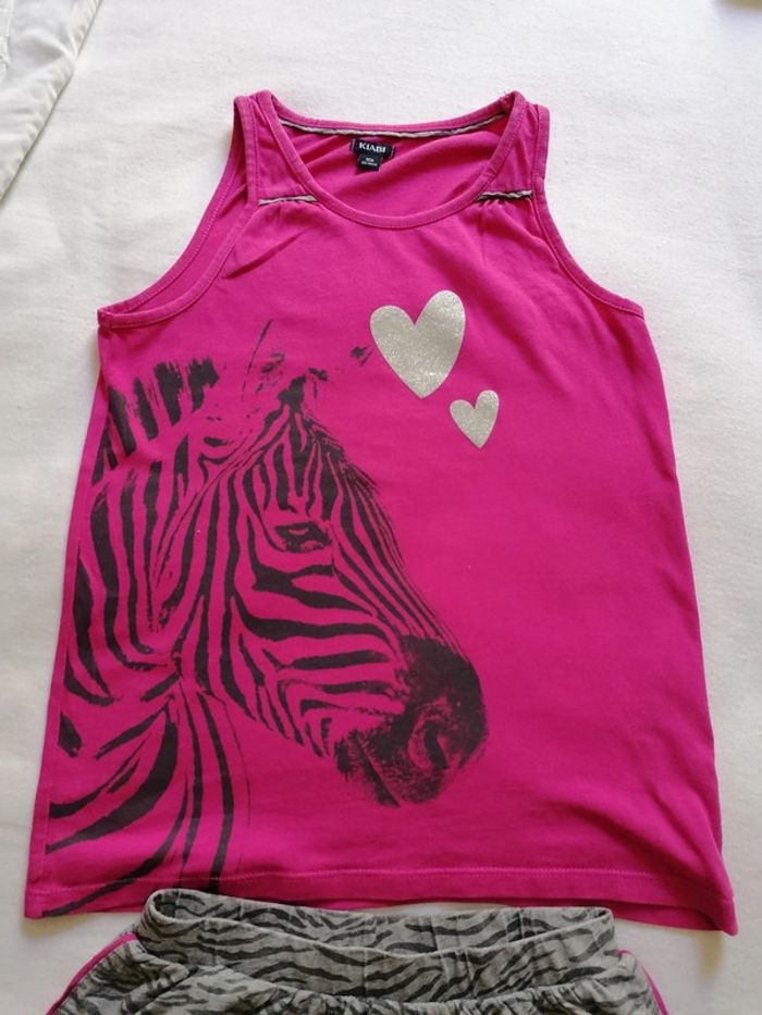 Pyjama short complet zèbre Kiabi taille 10 ans - photo numéro 2