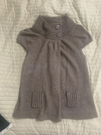 Superbe gilet Esprit marron clair en laine et angora