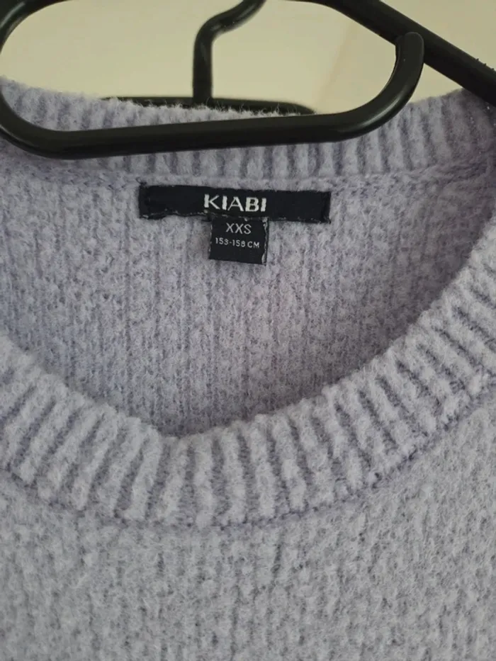Pull chaud hiver Kiabi fille taille XXS 12 ans mauve - photo numéro 2