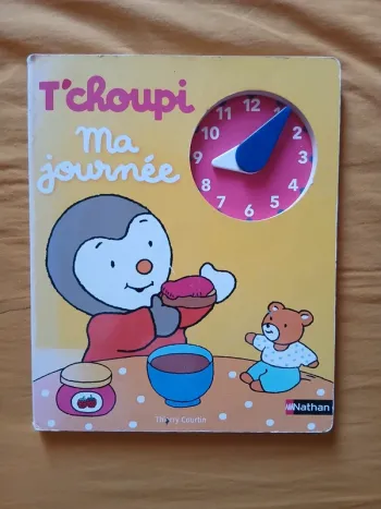 Grand livre horloge T'choupi 📚