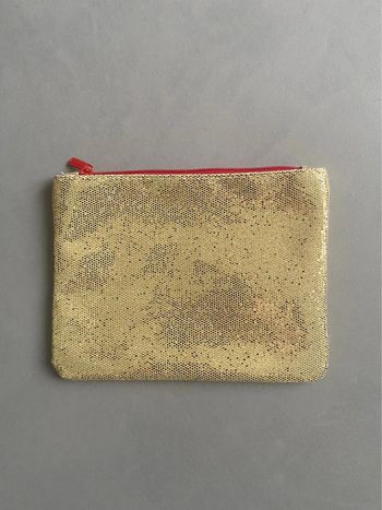 Pochette pailletée doré