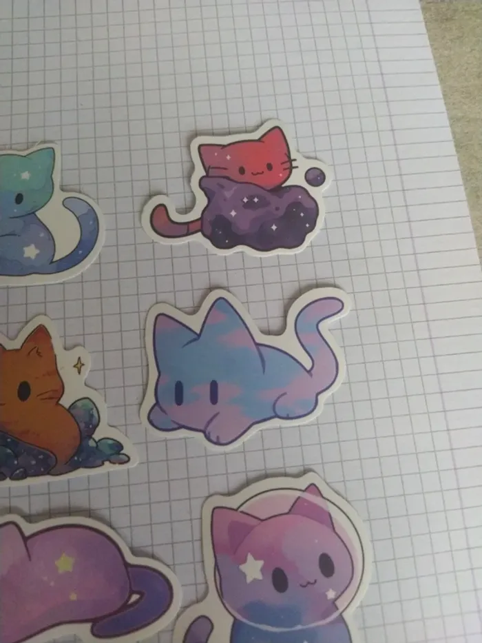 Lot autocollant thème chat galaxie (lot G) - photo numéro 3