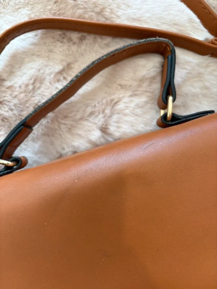 Sac à bandoulière damier noir et marron - photo numéro 3