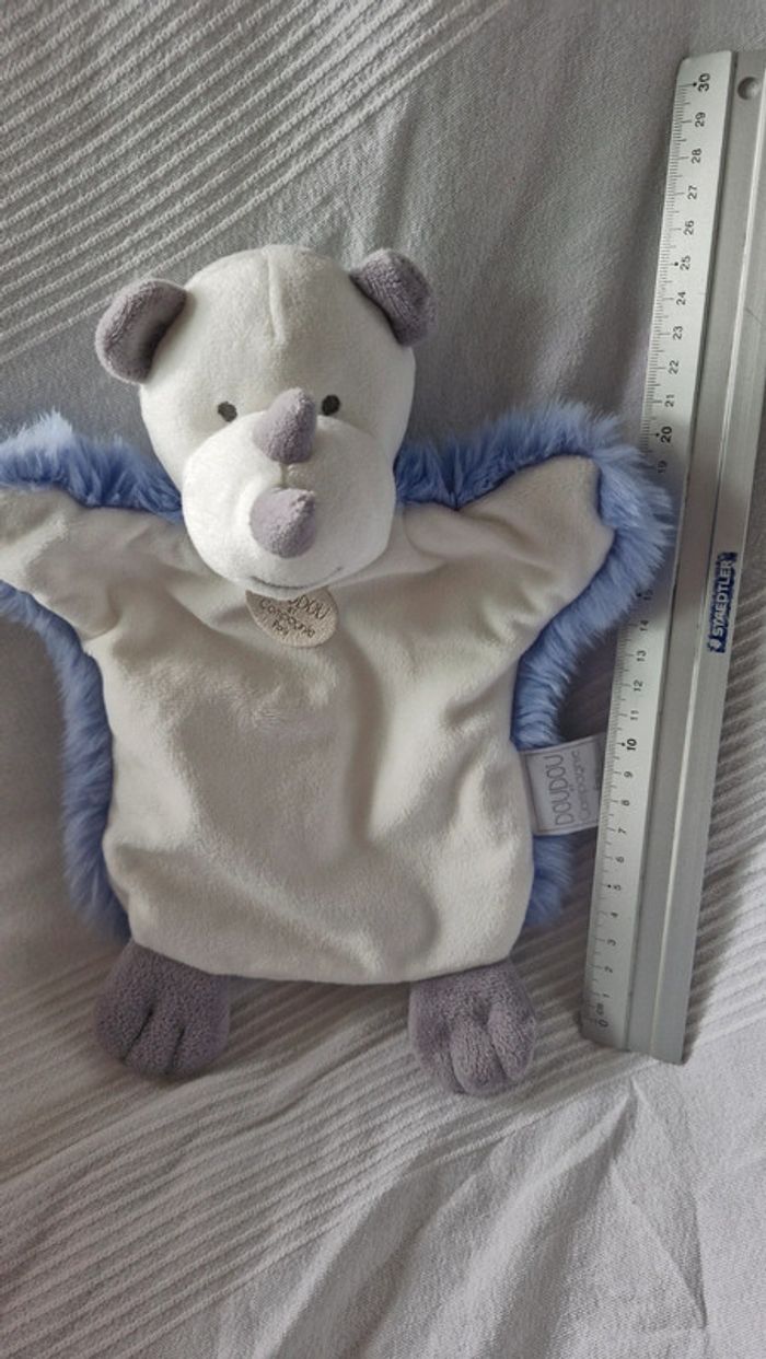 Doudou plat marionnette rhino Doudou et cie - photo numéro 2