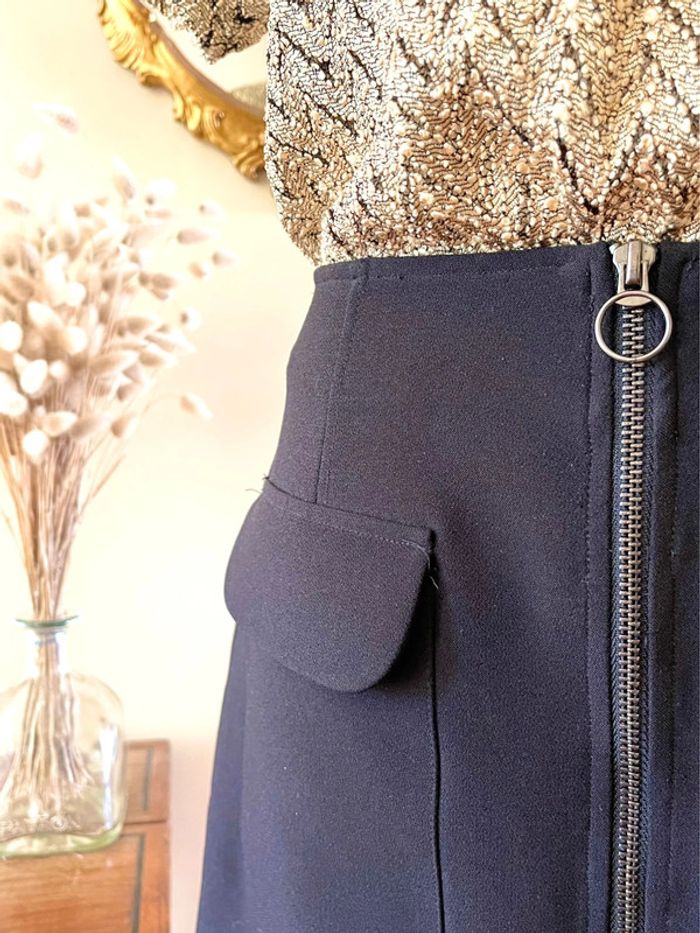 Sublime jupe à  poche plaquée et fermeture avant noir Wallis taille 38 neuve style sixties - photo numéro 4