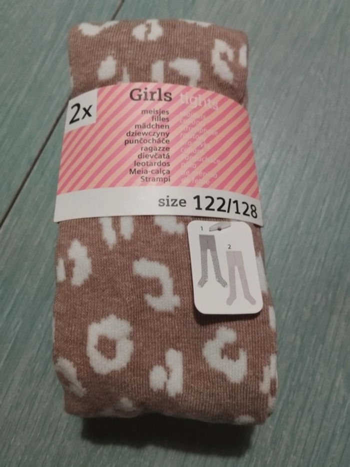 Lot de deux collants filles 7/8 ans