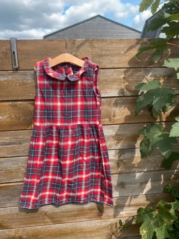 Robe carreaux écossaise rouge grise 8 ans automne hiver