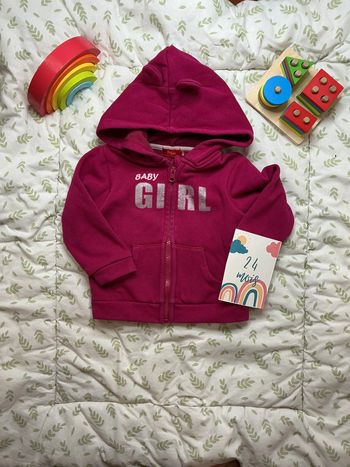 gilet zippé à capuche rose foncé 24 mois tissaia