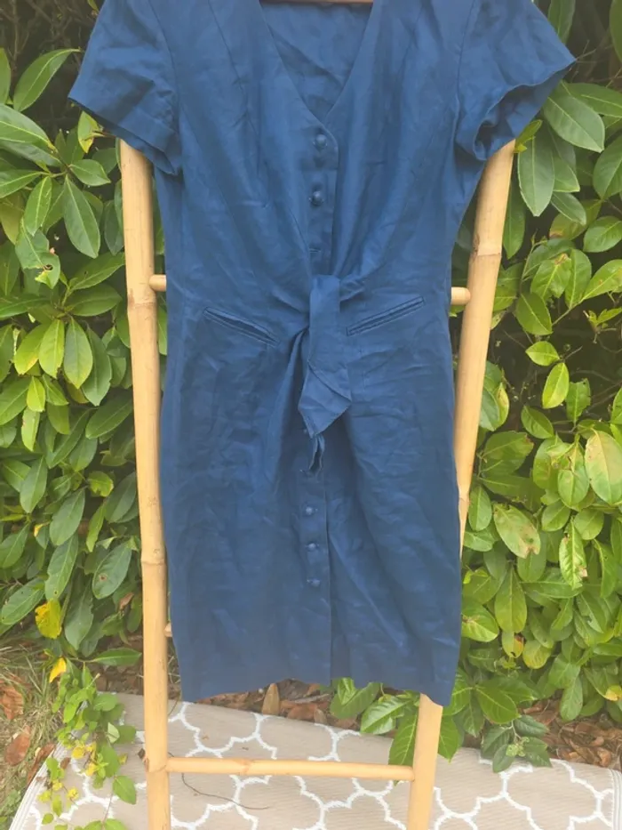 Robe Vintage Marine avec épaulettes - photo numéro 3