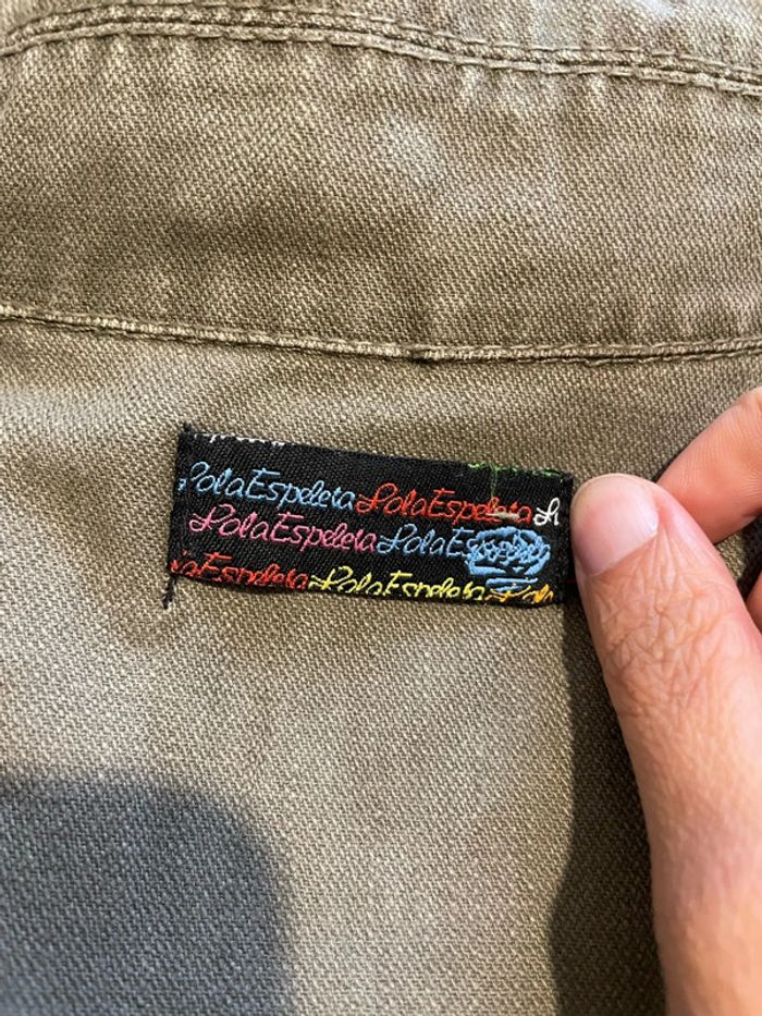 Veste manteau en jean à manches longues kaki effet déchiré Lola Espeleta taille 36 - photo numéro 7