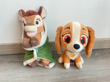 Lot 3 - Lot de deux peluches Disney Bambi & Lady