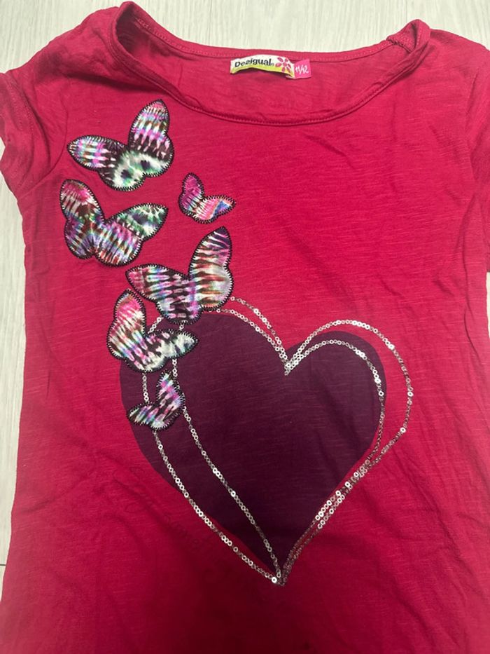 T-shirt rose, fuchsia Desigual, 11 12 ans - photo numéro 2