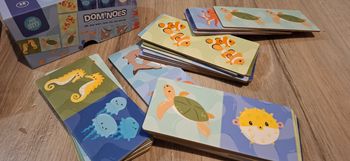 Jeu de domino thème animaux marins