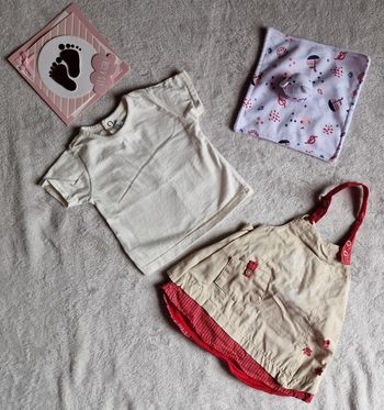 Ensemble T-shirt MC + Robe chasuble 3M Sucre d'Orge (TBE comme neuf)