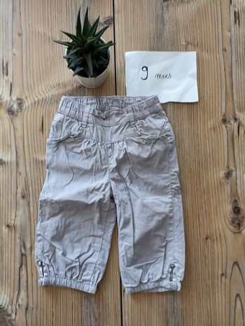 Pantalon fille gris  9 mois Tape à l'oeil